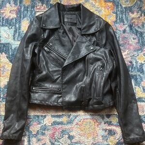 Black Leather Moto Jacket